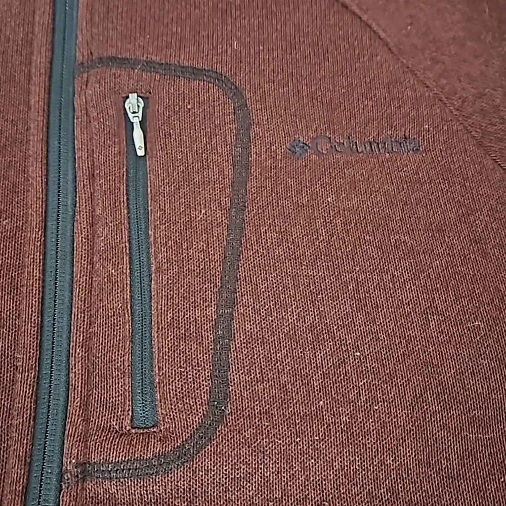 Columbia Titanium Omni Shield Spice Brown Fleece Backed Sweater Jacket Size S